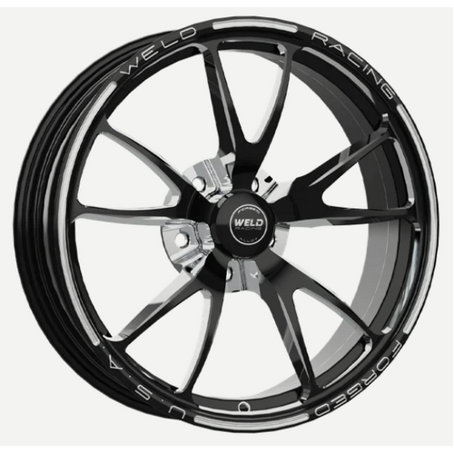 WELD Wheel, Drag Front, Full Throttle Frontrunner, 17x4.5 Size, 5x4.50" Bolt Pattern, 2.25'' Backspace, Black Milled, Each