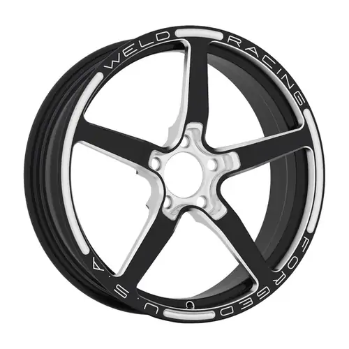 WELD Wheel, Drag Front, Alumastar 2.0 Frontrunner, 17x4.5 Size, 5x4.75 Bolt Pattern, 2.25'' Backspace, Black Milled, Each