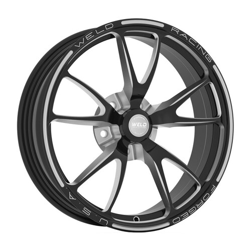 WELD Wheel, Drag Front, Full Throttle Frontrunner, 15x3.5 Size, 5x4.5 Bolt Pattern, 2.25 Backspace, Black, Each