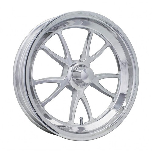 WELD Wheel, Drag Front, Full Throttle Frontrunner, 15x3.5 Size, Anglia Spindle Bolt Pattern, 1.75 Backspace, Polished, Each