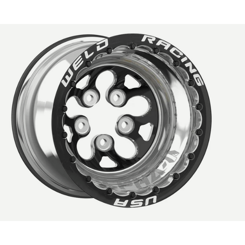 Weld Wheel, Alpha-1, 15x12 Size, 5x4.75 Bolt Pattern, 4 Backspace, DBL, Black, Each