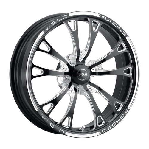 WELD Wheel, Drag Front, V-Series Frontrunner, 17x4.5 Size, 5x4.5 Bolt Pattern, 2.25 Backspace, Black, Each