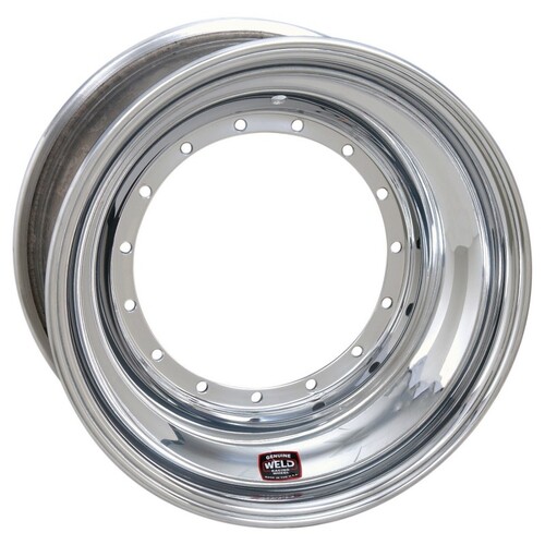 WELD Wheel, Oval Track, Sprint Direct Mount, 15x7 Size, 5x9.75 Bolt Pattern, 3 Backspace, Polished Shell, Each