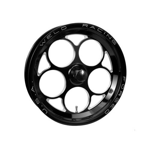 WELD Wheel, Drag Front, Magnum Frontrunner, 15x3.5 Size, Strange Spindle Bolt Pattern, 1.75 Backspace, Black, Each