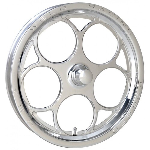 WELD Wheel, Drag Front, Magnum Frontrunner, 18x6 Size, 5x4.5 Bolt Pattern, 3.2 Backspace, Polished, Each