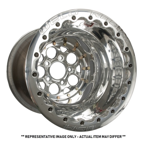 WELD Wheel, Magnum, 16x15 Size, 5X5 Bolt Pattern, 5 Backspace, Polished Center, Polished Shell, Ultralite Polished DBL, Each