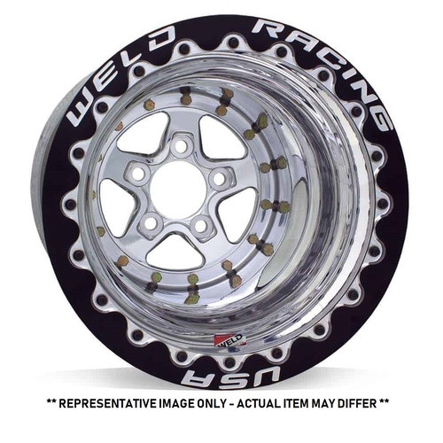 WELD Wheel, Alumastar, 15x11 Size, 5X4.75 Bolt Pattern, 6 Backspace, Polished Center, Polished Shell, Polished SBL MT, Each