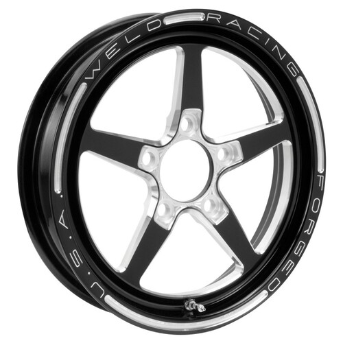 WELD Wheel, Drag Front, Alumastar Frontrunner, 15x3.5 Size, 5x4.5 Bolt Pattern, 2.25 Backspace, Black, Each