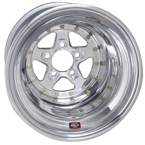 WELD Wheel, Alumastar, 18x6 Size, 5x4.75 Bolt Pattern, 3.2 Backspace, Polished Center, Polished Shell, Non-BL, Each