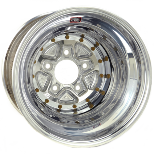 WELD Wheel, Drag Rear, Alumastar Pro, 16x16 Size, 5x4.75 Bolt Pattern, 4 Backspace, Polished Center, Polished Shell, Each