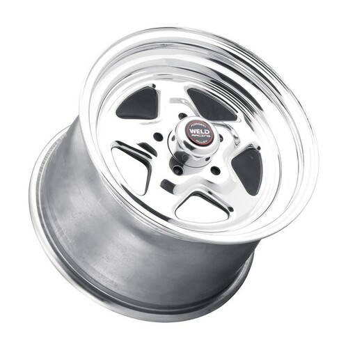 WELD Wheel, Prostar, 15x10 Size, 5x4.5 Bolt Pattern, 2.5 Backspace, Polished Center, Polished Shell, Each