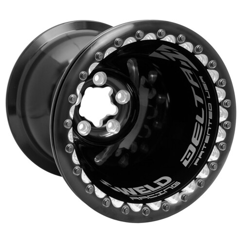 WELD Wheel, Drag Rear, Delta-1 TF, 16x16 Size, 5x5.5 Bolt Pattern, 4 Backspace, Black, Each