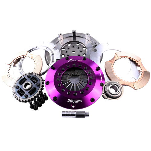 Xtreme Performance Twin-Plate Clutch Kit, Mits 3000GT 6G72, Track, 200 mm, Ceramic, Single-Mass Flyw