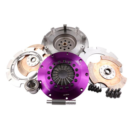 Xtreme Performance Twin-Plate Clutch Kit, Nis 200SX/Sil 2.0L, Track, 200 mm, Ceramic, Single-Mass Fl