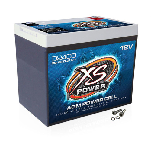 XS Power 12V BCI Group 24 AGM Battery, Max Amps 3, 500A, CA: 670, Ah: 70, 2500W / 4000W