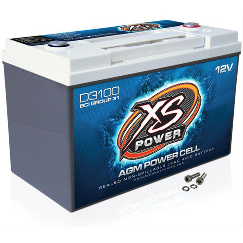 XS Power 12V BCI Group 31 AGM Battery, Max Amps 5, 000A, CA: 1360, Ah: 110, 4000W / 5000W